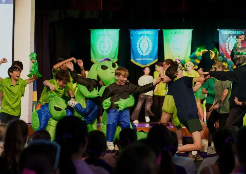Clayfield students performing on Arts Day